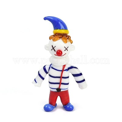 Handmade Lampwork Clown Display Decorations&nbsp;LAMP-Q005-12G-1