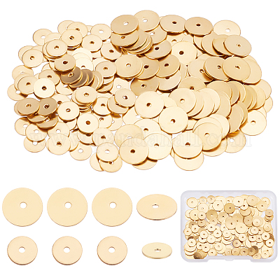 200Pcs Styles Brass Spacer Beads, Long-Lasting Plated, Disc, Real 18K  Gold Plated, Hole: 100pcs/style
