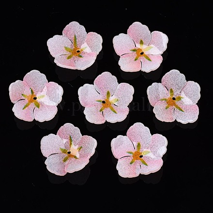 プラスチックビーズ  花  ピンク  20x21x5mm  穴：1.2mm&nbsp;KY-N015-024A-01-1