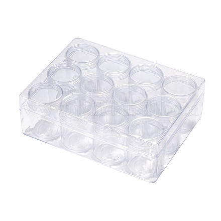 プラスチックビーズ収納ケース  長方形  透明  16x12.2x5.5cm  容量：20ml（0.67液量オンス）  約12個/セット&nbsp;LS-C002Y-1
