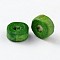Natural Maple Wood Beads, Lead Free, Flat Round, Dyed, Green, 6x3mm, Hole: 2mm, about 14772pcs/1000g