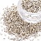 Glass Bugle Beads, Metallic Colours, Cornsilk, 2.5~3x2mm, Hole: 0.9mm, about 15000pcs/pound