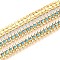 Iron Rhinestone Cup Chains, with Spool, Golden, Dark Turquoise, 8.5x3mm, about 14.99 Feet(4.57m)/Roll