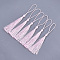 Polyester Tassel Big Pendant Decorations, Lavender Blush, 80~90x6~7mm