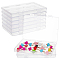 PP Plastic Bead Containers, with Lid, Rectangle, Clear, 17.5x12.2x1.7cm, Inner Diameter: 11.5x17cm