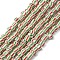 Handmade Lampwork Beads Strands,  3 Tone, Column, Spring Green, 4~5.5x2~4mm, Hole: 0.8mm, about 128~130pcs/strand, 14.96~15.75 inch(38~40cm)