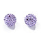 Pave Disco Ball Beads, Polymer Clay Rhinestone Beads, Grade A, Round, Violet, PP14(2~2.1mm), 10mm, Hole: 1.0~1.2mm