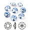 Pointed Back & Back Plated K9 Glass Rhinestone Cabochons, Grade A, Faceted, Flat Round, Light Sapphire, 10x5mm