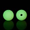 Luminous Silicone Beads, DIY Nursing Necklaces and Bracelets Making, Round, Yellow Green, 11.5mm, Hole: 2mm