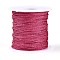 100M Segment Dyed Round Polyester Braided Cords, with PET Plastic Metallic Thread, for Jewelry Making, Camellia, 1mm, about 109.36 Yards(100m)/Roll