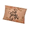 Paper Pillow Boxes, Gift Candy Packing Box, Flower Pattern & Word Thank You, BurlyWood, Box: 12.5x7.6x1.9cm, Unfold: 14.5x7.9x0.1cm