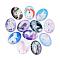 Flatback Glass Cabochons, for DIY Projects, Unicorn Pattern, Oval, Mixed Color, 25x18x5.5mm
