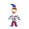 Handmade Lampwork Clown Display Decorations, for Home Decorations, Blue, 45.5x24x76.5mm