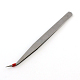 鉄のビーズピンセット  プラチナ  132x9.6x2mm&nbsp;TOOL-R088-01-2