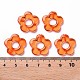 透明なアクリルビーズフレーム  花  ダークオレンジ  19x20x3.5mm  穴：1.6mm  内径：6.5mm  約632個/500g&nbsp;TACR-S154-29B-84-4