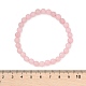 Natural Rose Quartz Bead Stretch Bracelets&nbsp;BJEW-K212-A-045-3