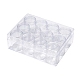 プラスチックビーズ収納ケース  長方形  透明  16x12.2x5.5cm  容量：20ml（0.67液量オンス）  約12個/セット&nbsp;LS-C002Y-1
