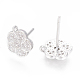 Brass Stud Earring Findings&nbsp;ZIRC-O034-18P-2