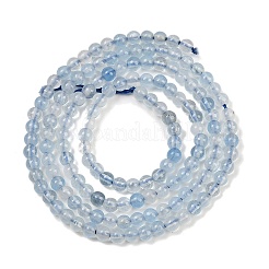 天然石アクアマリンビーズ連売り  グレードA  ラウンド  3mm  穴：0.6mm  約144個/連  15.55''（39.5センチメートル）&nbsp;G-A097-B13-03-01