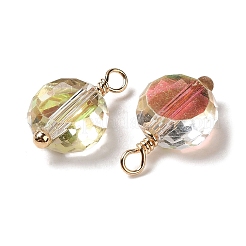 Half Plated Glass Charms&nbsp;KK-P242-20G-02