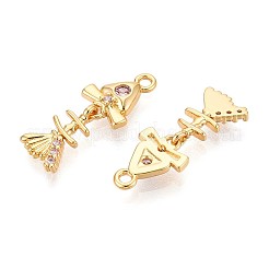 Brass Micro Pave Cubic Zirconia Pendants&nbsp;X1-KK-N263-80G