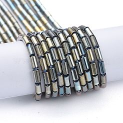 電気メッキガラスビーズセット  フルメッキ  コラム  マルチカラーメッキ  4.5~5x2.5mm  穴：0.8mm  約75個/連  14.17インチ（36cm）&nbsp;EGLA-K014-B-FP05