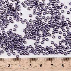 MIYUKIラウンドロカイユビーズ  日本製シードビーズ  8/0  （rr1884)バイオレットゴールド光沢  3mm  穴：1mm  約19000~20500個/ポンド&nbsp;SEED-G008-RR1884