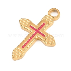 Easter 304 Stainless Steel Red Enamel Pendants&nbsp;STAS-E524-05G