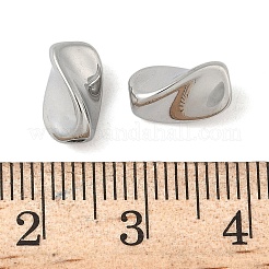 304ステンレススチールビーズ  ツイスト  ステンレス鋼色  10x5.5x5.5mm  穴：1.8mm&nbsp;STAS-D376-07B-P