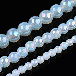 Electroplate Imitation Jade Glass Beads Strands&nbsp;LS-GLAA-T032-J4mm-AB02