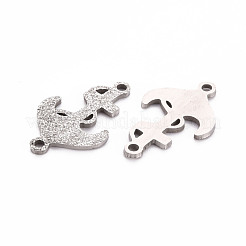 変色しない201ステンレス鋼リンクコネクター  テクスチャ  レーザー切断  アンカー  ステンレス鋼色  21x13x1mm  穴：1.6mm&nbsp;STAS-Q240-006P