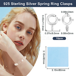 925 Sterling Silver Spring Ring Clasps&nbsp;STER-BBC0007-81S-04