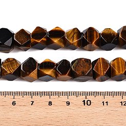 天然石タイガーアイビーズ連売り  多面カットキューブ  10~11x9.5~11x9~11mm  穴：0.8mm  約20個/連  7.87''（20センチメートル）&nbsp;G-T138-45