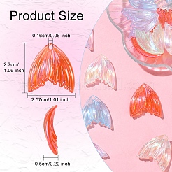 24Pcs 6 Colors UV Plating Rainbow Iridescent Transparent Acrylic Pendants&nbsp;PACR-FS0001-02