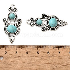 Tibetan Style Alloy Pave Imitation Turquoise Pendants&nbsp;FIND-NH0001-06AS
