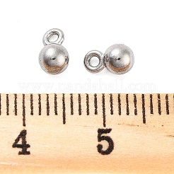 変色しない304ステンレススチールチャーム  ラウンドチャーム  ステンレス鋼色  6x4mm  穴：1.2mm&nbsp;STAS-L082-013P