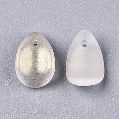 Transparent Spray Painted Imitation Jade Glass Charms&nbsp;GLAA-T016-36-F01