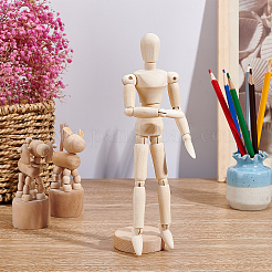 未完成の空白の木製人形  DIYの手塗りの工芸品のため  アンティークホワイト  215x58x55.5mm&nbsp;DIY-WH0163-92C