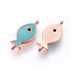 Brass Enamel Links connectors&nbsp;KK-F783-13RG