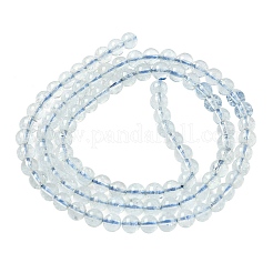 天然石アクアマリンビーズ連売り  ラウンド  4mm  穴：0.7~0.8mm  約103~108個/連  15.28''~15.83''（38.8~40.2センチメートル）&nbsp;G-P576-4mm-01B