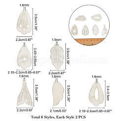 6 Styles Natural Capiz Shell Pendants&nbsp;SHEL-FH0001-02
