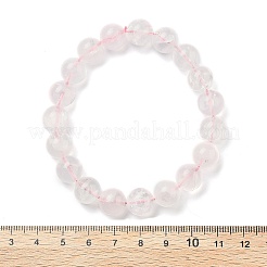 天然ローズクォーツラウンドビーズストレッチブレスレット（女性用）  内径：2-1/4インチ（5.8cm）&nbsp;BJEW-Q056-01B