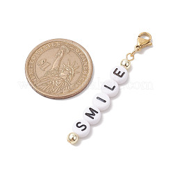 5Pcs 5 Styles Letter Opaque Acrylic Pendant Decorations&nbsp;HJEW-JM01993