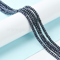 合成ブルーゴールドストーン青金砂石ビーズ連売り  多面カット  ロンデル  3x2mm  穴：0.7mm  約172個/連  14.57インチ（37cm）&nbsp;G-F748-O02-01