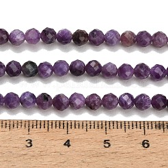天然石チャロアイトビーズ連売り  多面カット  ラウンド  4~4.5mm  穴：0.6mm  約91~92個/連  15.08''~15.43''（38.3~39.2センチメートル）&nbsp;GG-CBA77FB-B02-4mm