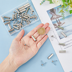 靴ひも用合金アグレット30セット  靴紐の先端の頭  コラム  プラチナ  19mm  内径：6mm&nbsp;FIND-DC0004-98