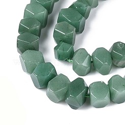 天然石グリーンアベンチュリンビーズ連売り  ナゲット  多面カット  7~8x10~14x10~14mm  穴：1mm  約25~28個/連  7.48~7.87''（19~20センチメートル）&nbsp;G-N327-05-32