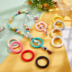 12Pcs 12 Colors Ring Silicone Beads&nbsp;SIL-PH0001-21