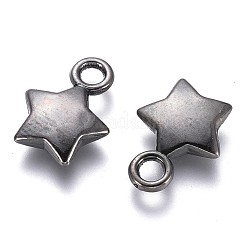 CCBプラスチックチャーム  スター  ガンメタ色  13.5x10x3mm  穴：2mm&nbsp;CCB-P005-052B