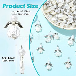 70Pcs 7 Styles ABS Plastic Pearl with Alloy Pendants&nbsp;PALLOY-CJ00186